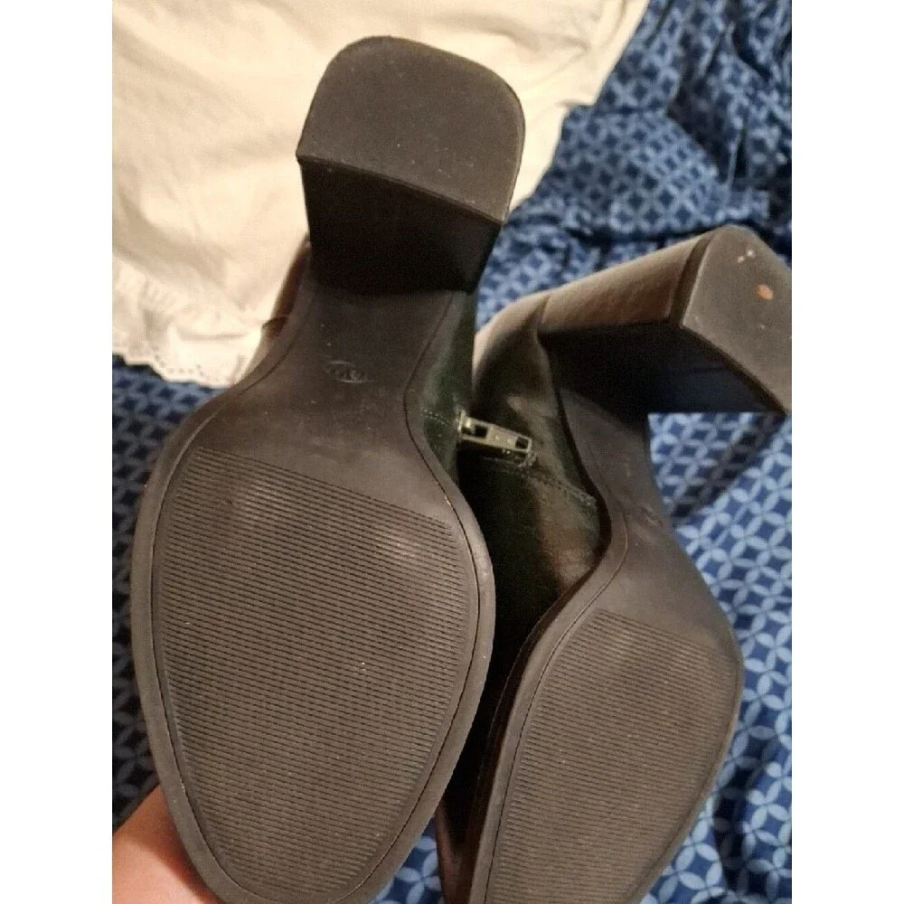 Target Women's Black Leather-Look Ankle Boots with Side Zip